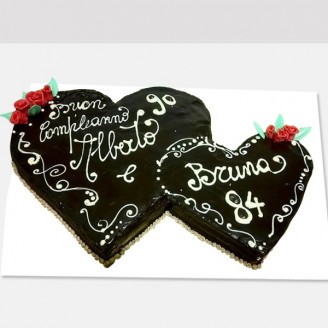 Double heart chocolate flavor cake Online Cake Delivery Delivery Jaipur, Rajasthan
