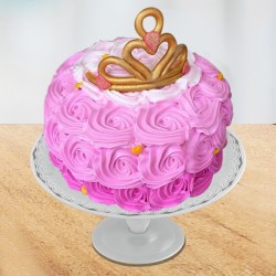 Flowery design princess crown cake