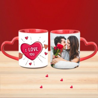Personalized i love you heart handle mug Valentine Week Delivery Jaipur, Rajasthan