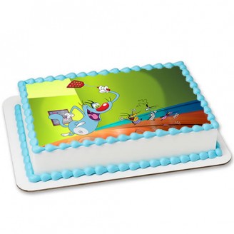 Oggy and the cockroach photo cake Online Cake Delivery Delivery Jaipur, Rajasthan