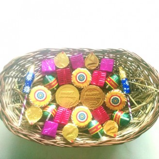 Crackers chocolate basket Diwali Delivery Jaipur, Rajasthan