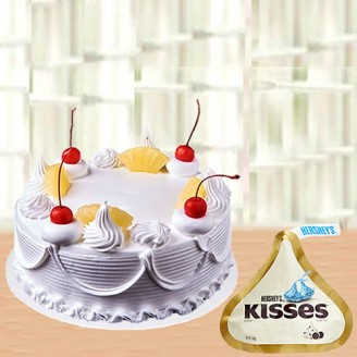 Cake with kisses chocolate Gift for her  Delivery Jaipur, Rajasthan