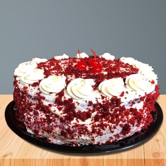 Red velvet cake with cherry on top Online Cake Delivery Delivery Jaipur, Rajasthan