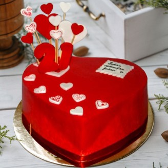 Red Velvet Love Cake Online Cake Delivery Delivery Jaipur, Rajasthan