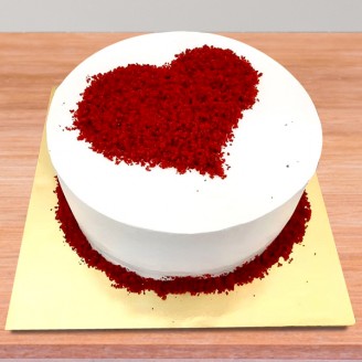 Romantic red velvet cake with heart design on top  Online Cake Delivery Delivery Jaipur, Rajasthan