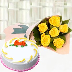 Low calorie cake with yellow roses