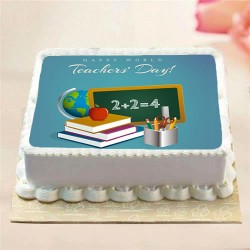 Teachers day photo cake