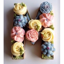 Alphabetical arrangement of cupcakes