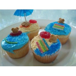 Cute Birthday Cupcakes Beach Theme