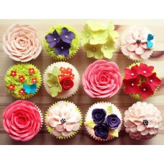 Beautiful cupcakes with flowers topping Birthday Gifts Delivery Jaipur, Rajasthan